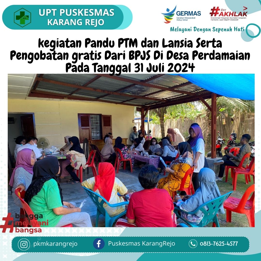 kegiatan Pandu PTM dan Lansia Serta Pengobatan gratis Dari BPJS Di Desa Perdamaian Pada Tanggal 31 J - (Ada 0 foto)